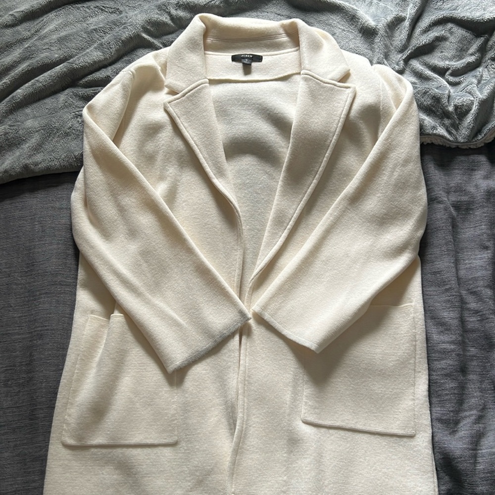 J Crew cream blazer cardigan NWOT